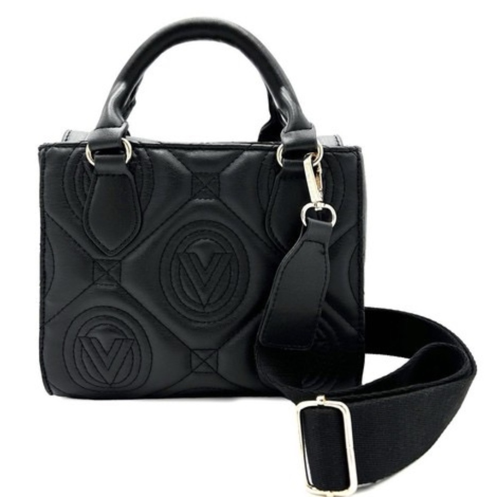 VALENTINO ORLANDI Quilted Tote Bag Purse Black Bag Crossbody Gold MRSP $259 NWT - Picture 7 of 7